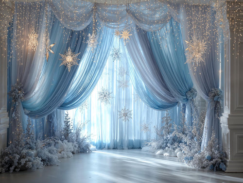 Baby Boy Blue Winter Backdrop | Maternity Backdrop | Baby Shower | Christmas Backdrop (Digital Download)