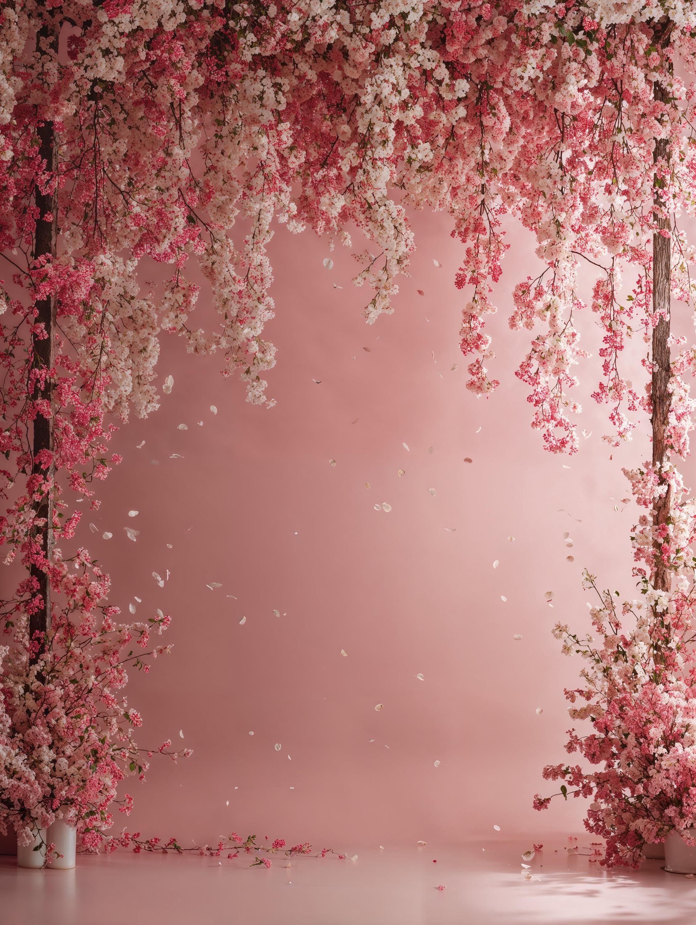 Pink Floral Digital Backdrops Set – Maternity Studio Backgrounds, Flower Blossom, Photoshop Overlays, Fine Art Textures