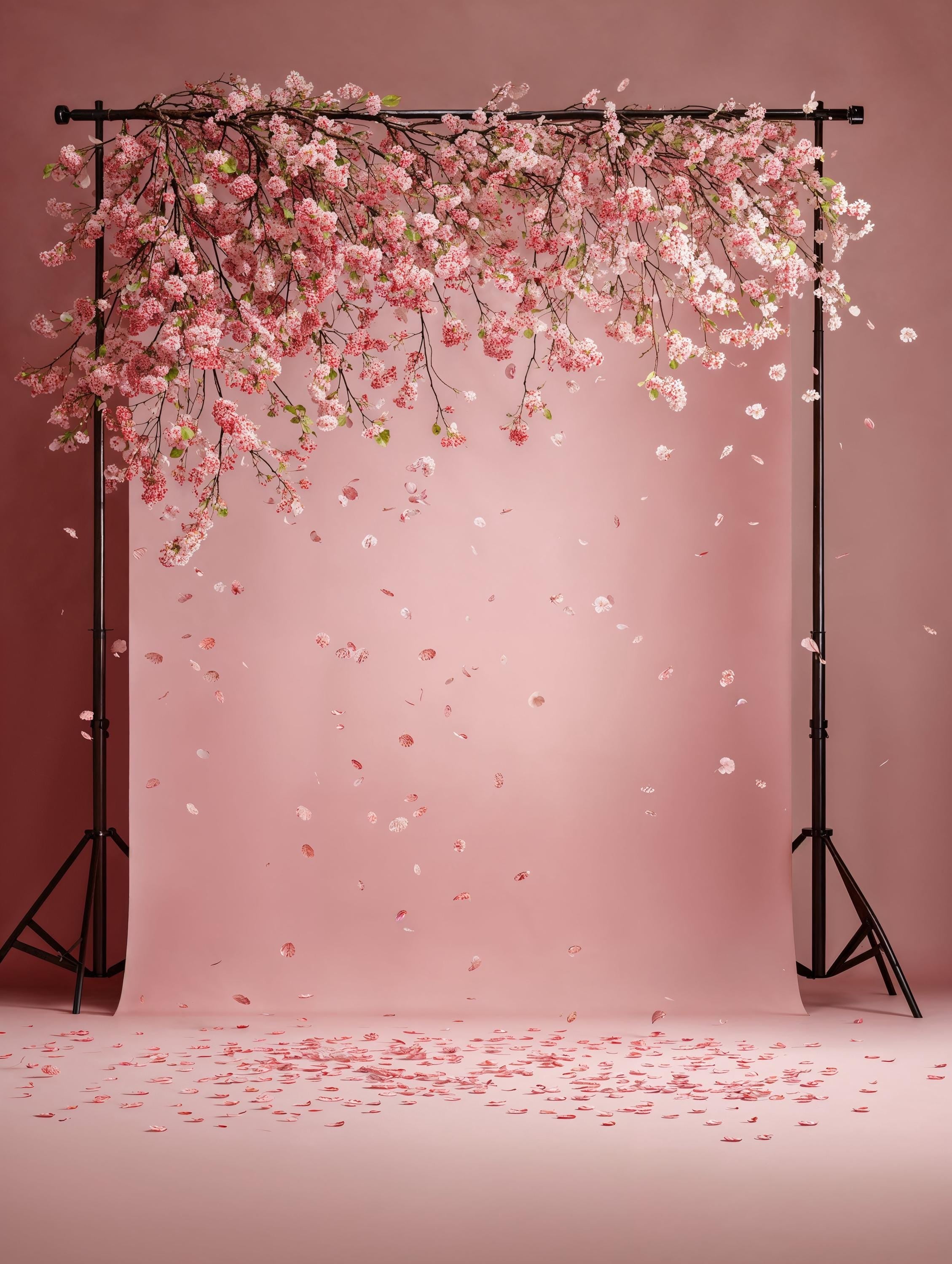 Pink Floral Digital Backdrops Set – Maternity Studio Backgrounds, Flower Blossom, Photoshop Overlays, Fine Art Textures
